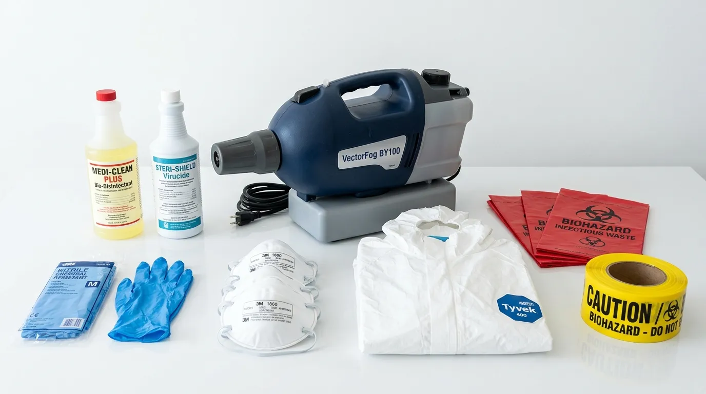 Professional biohazard remediation crew working in Dunlap